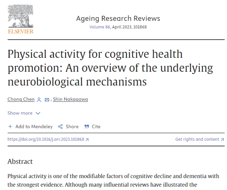 Physical activity for cognitive health