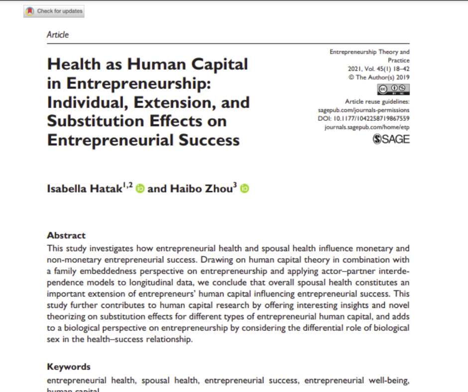 Health as Human Capital..